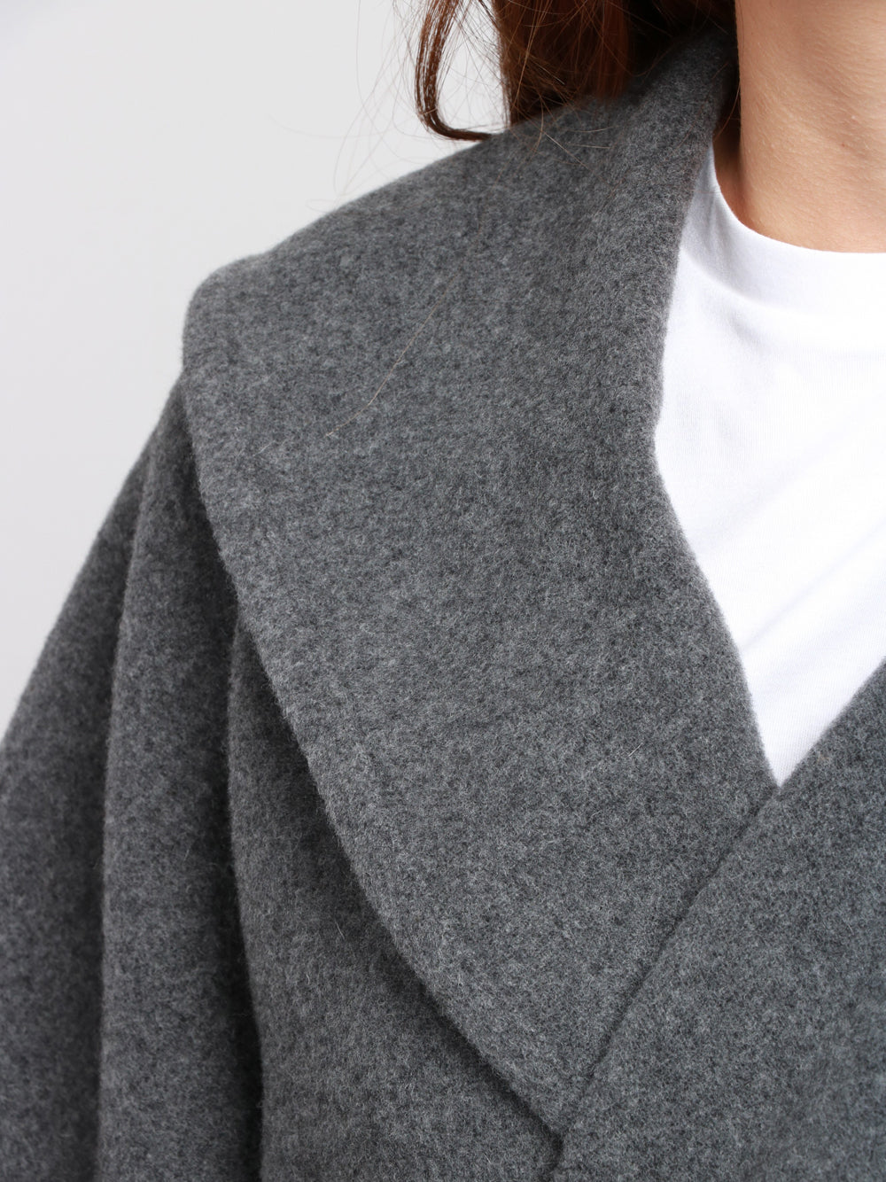 DONDUP Cappa in Lana Grigia con Cappuccio e Fusciacca Grigio