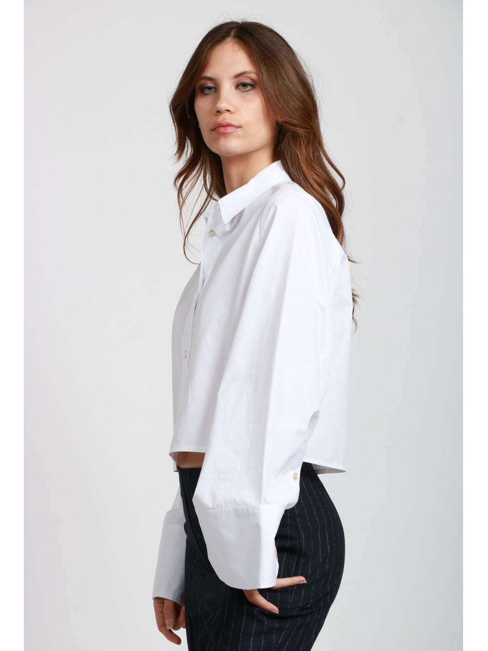 ERIKA CAVALLINI Camicia Agave in Popeline di Cotone Bianca Oversize Bianco