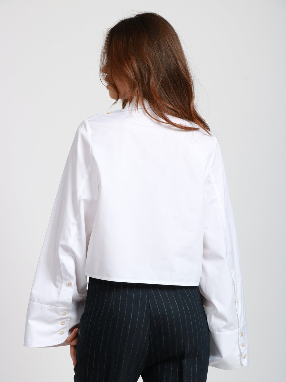ERIKA CAVALLINI Camicia Agave in Popeline di Cotone Bianca Oversize Bianco