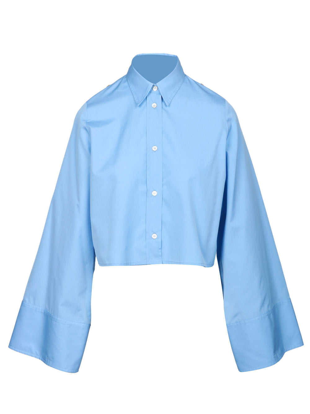 ERIKA CAVALLINI Camicia Agave in Popeline di Cotone Azzurra Oversize Azzurro