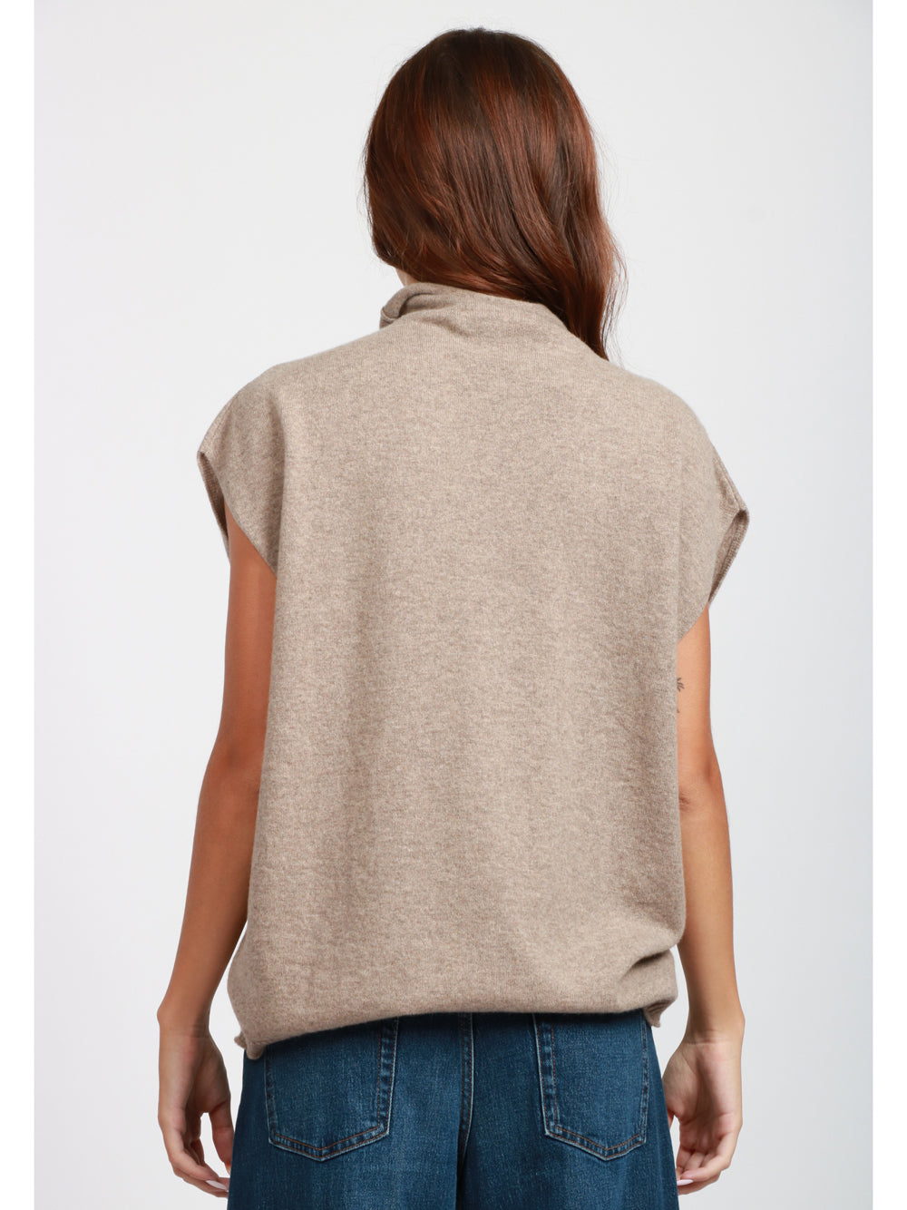 ERIKA CAVALLINI Gilet Aria in Cashmere Beige Tortora