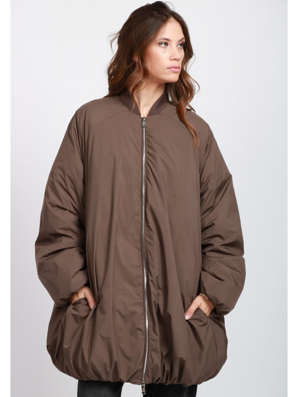 ERIKA CAVALLINI Bomber Francesca Imbottito Marrone Marrone