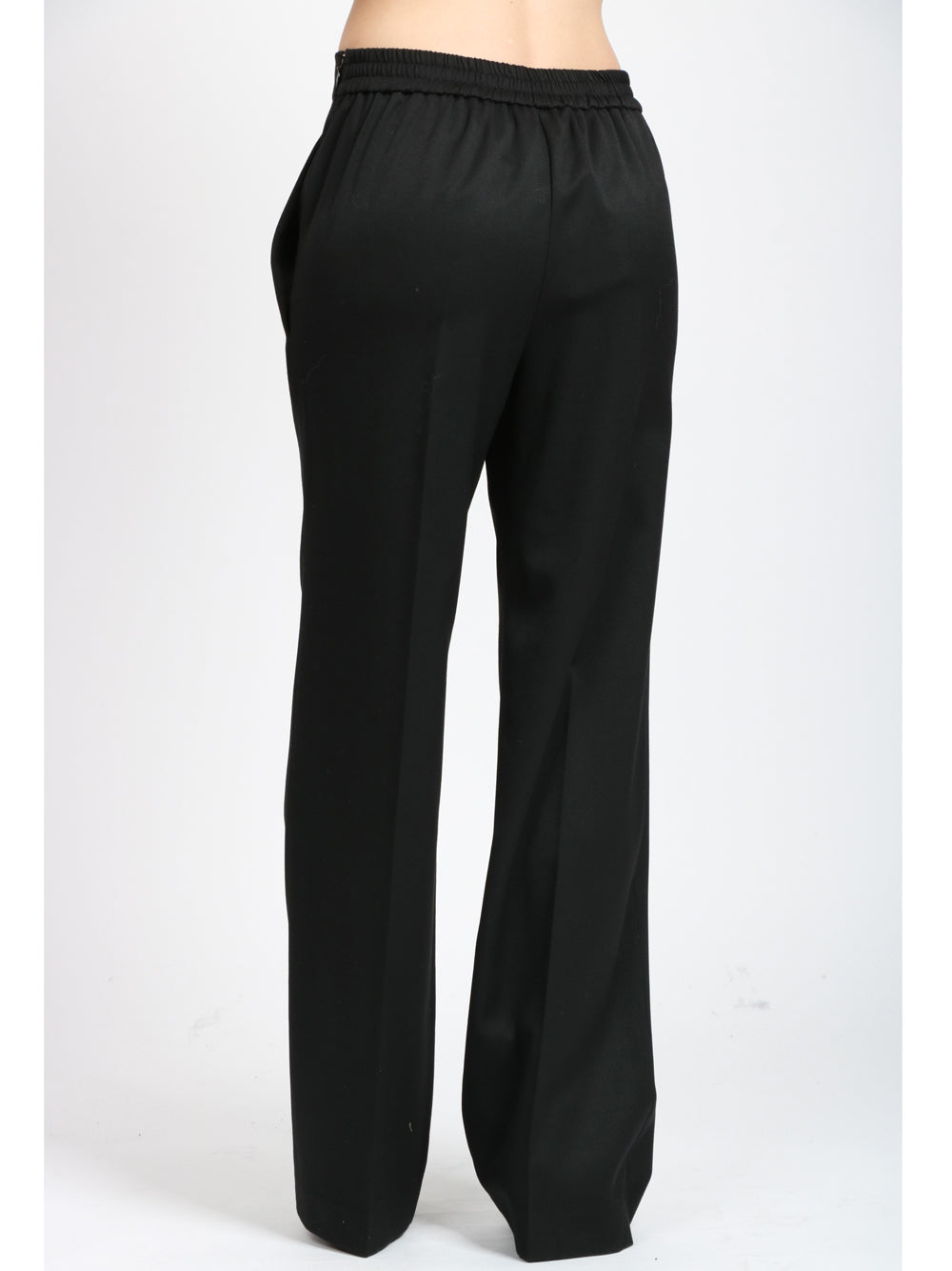ERIKA CAVALLINI Pantaloni Isotta in Gabardina di Lana Neri Nero