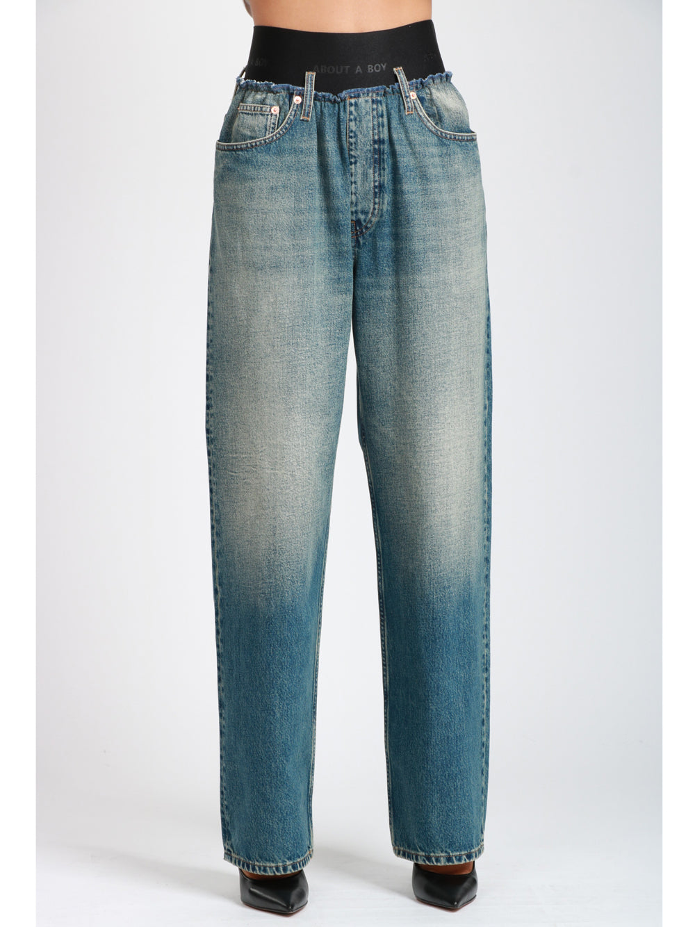 ERIKA CAVALLINI Jeans Loreley in Denim Chiaro con Banda Elastica Denim