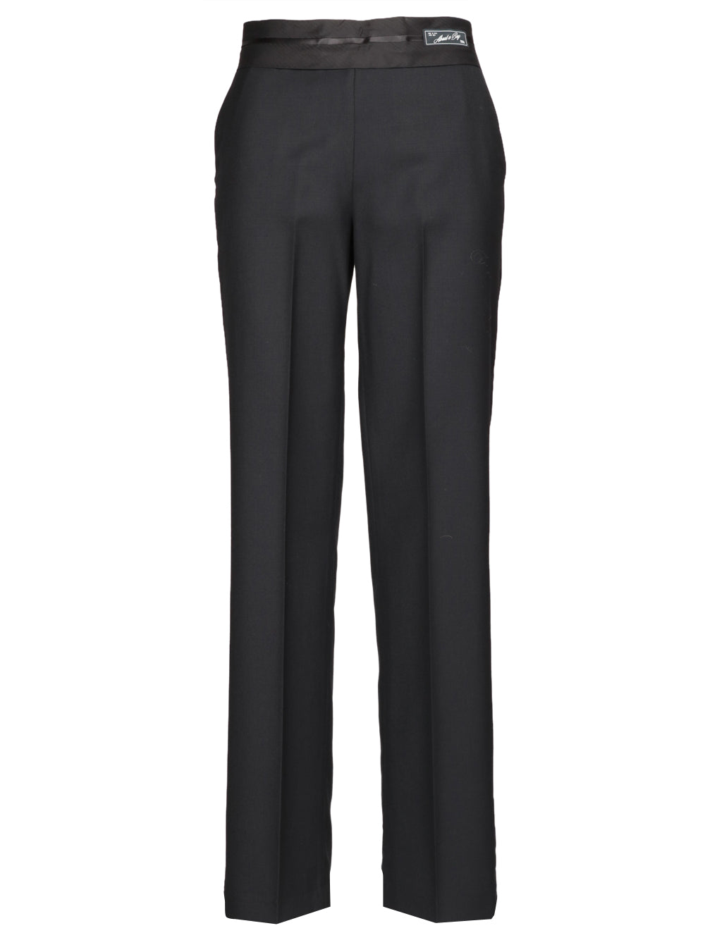 ERIKA CAVALLINI Pantaloni Luisa in Lana Neri con Fascione in Vita Nero