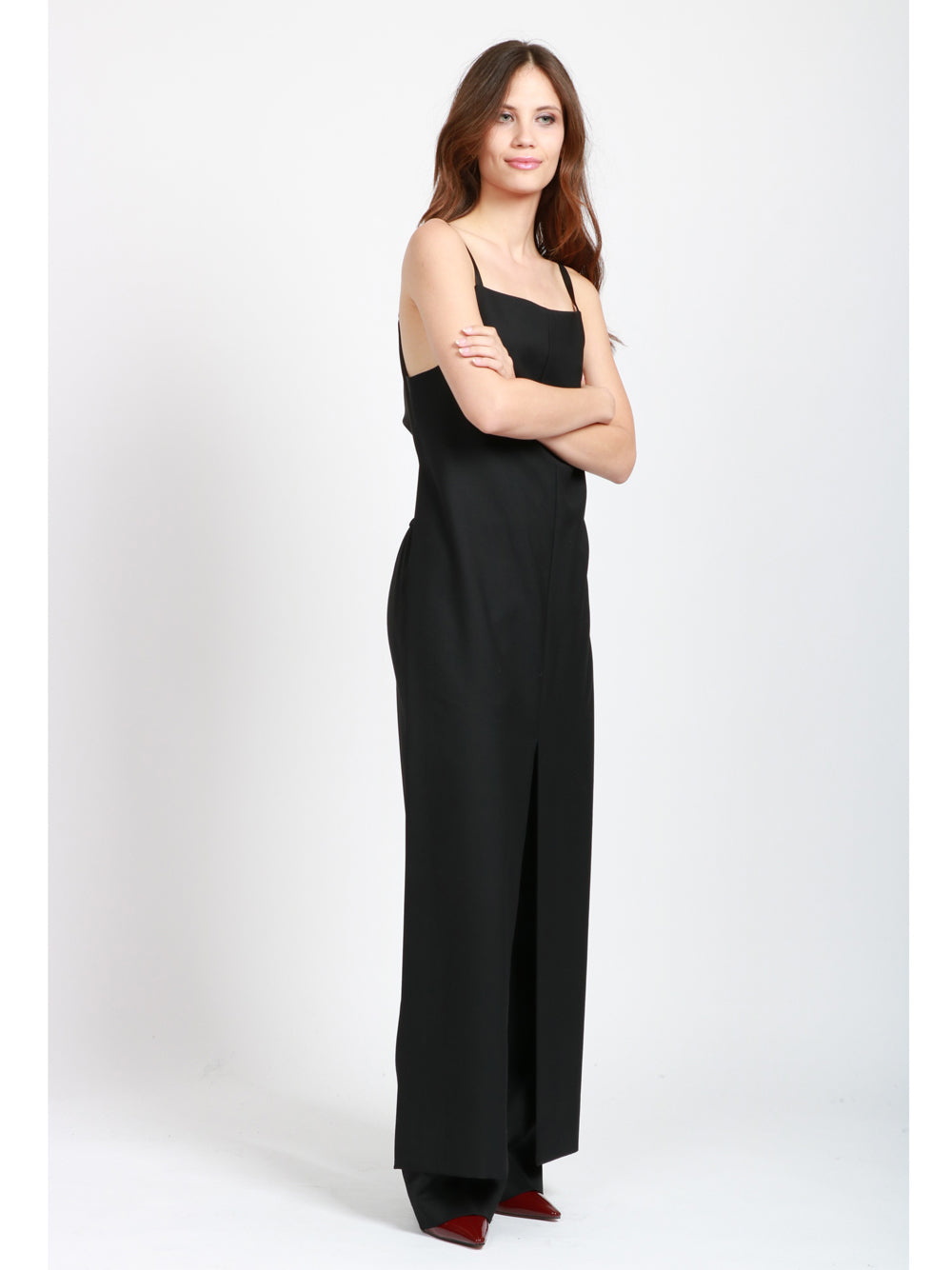 ERIKA CAVALLINI Top Luisa in Lana Asimmetrico Nero Nero