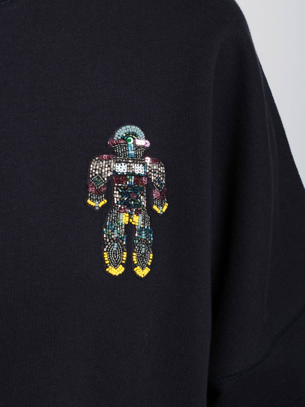 ESSENTIEL ANTWERP Felpa Ibernatus Girocollo in Cotone Blu con Robot Blu navy