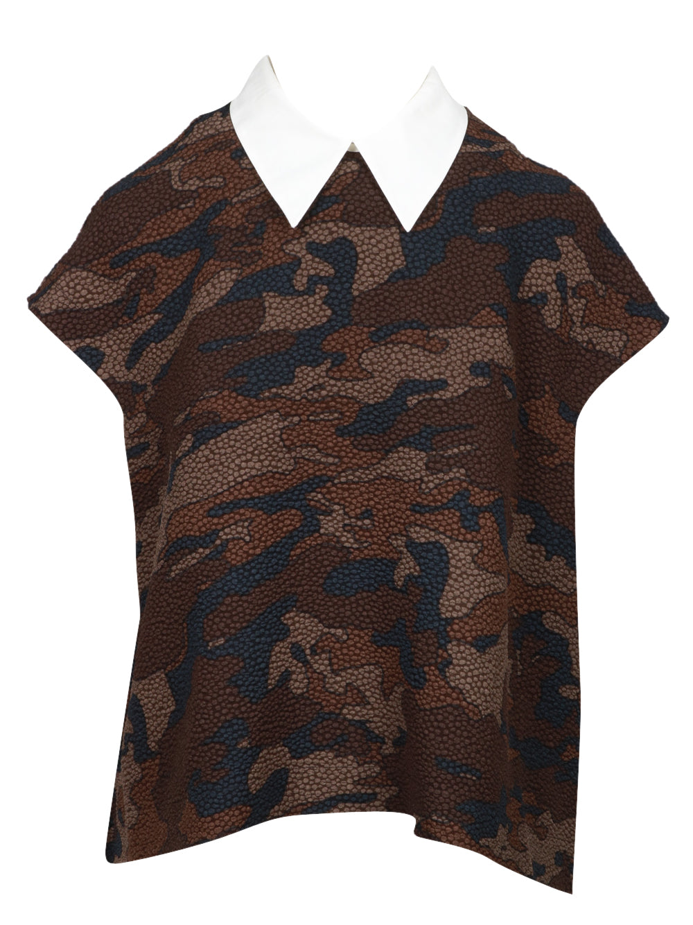 ESSENTIEL ANTWERP T-Shirt Introduction Camouflage Verde Militare con Colletto Camouflage
