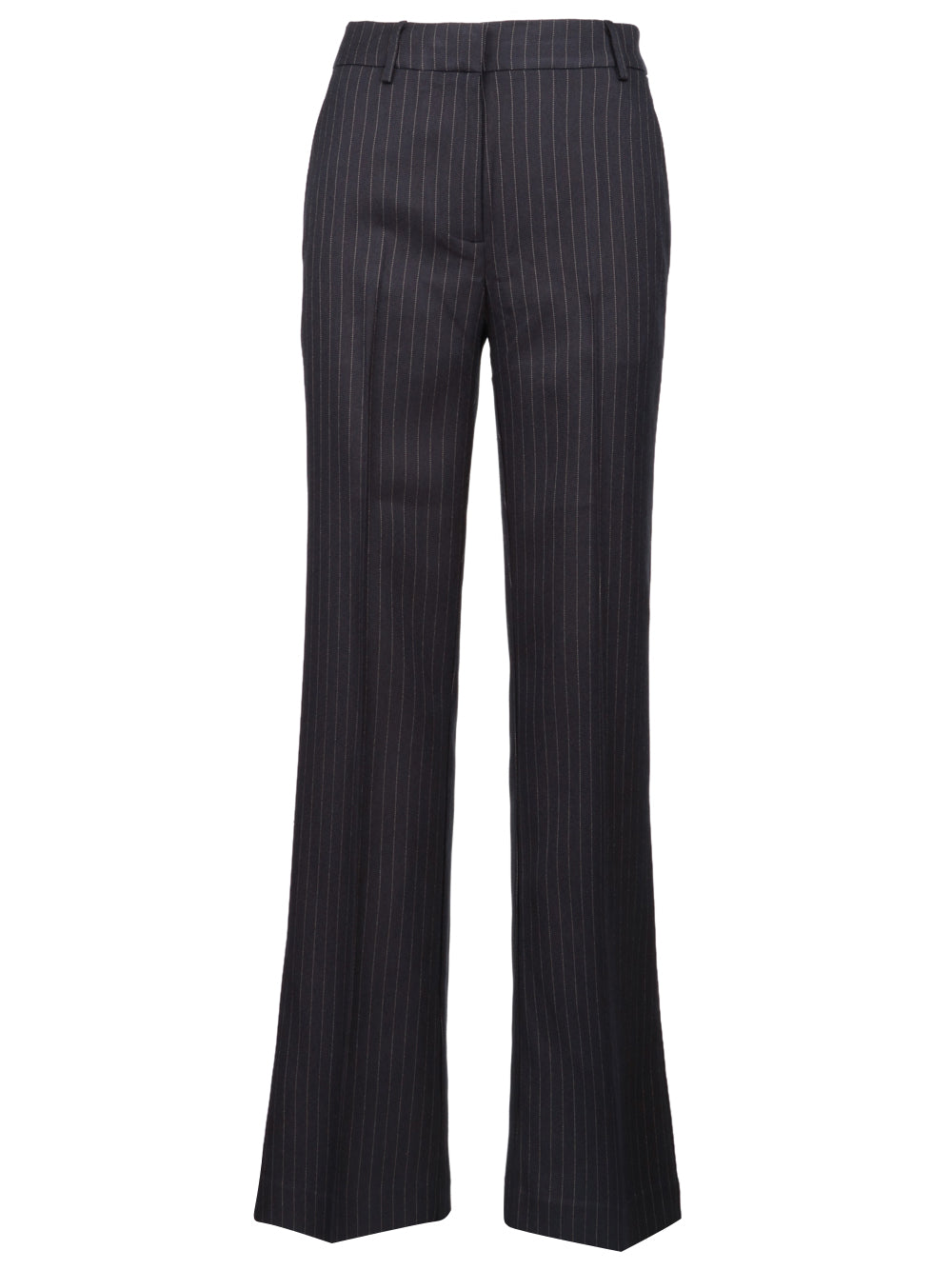 ESSENTIEL ANTWERP Pantaloni Invade a Zampa Gessato Blu e Bianco Blu/bianco