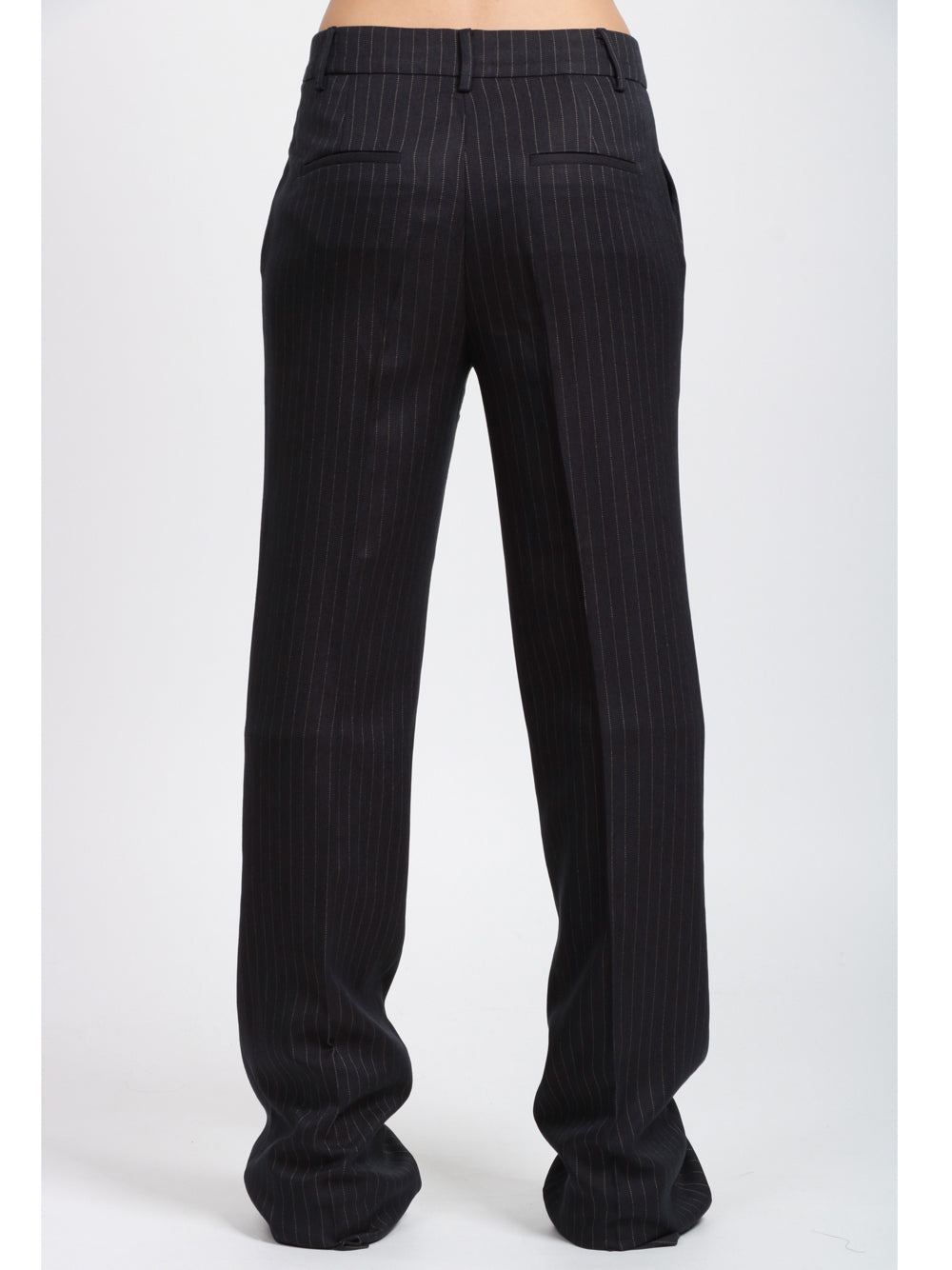 ESSENTIEL ANTWERP Pantaloni Invade a Zampa Gessato Blu e Bianco Blu/bianco