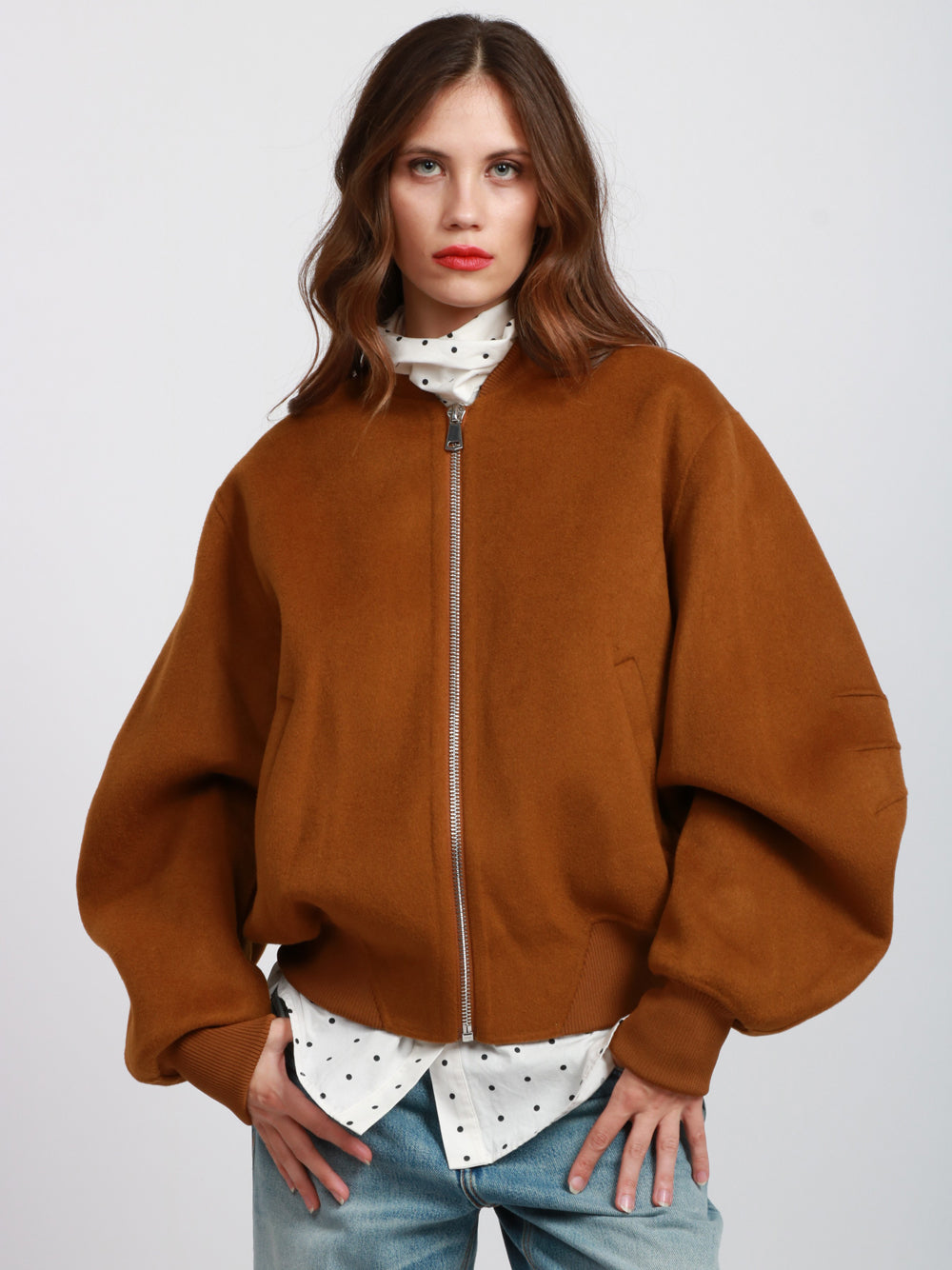ESSENTIEL ANTWERP Bomber Isoft in Lana Color Biscotto Biscotto