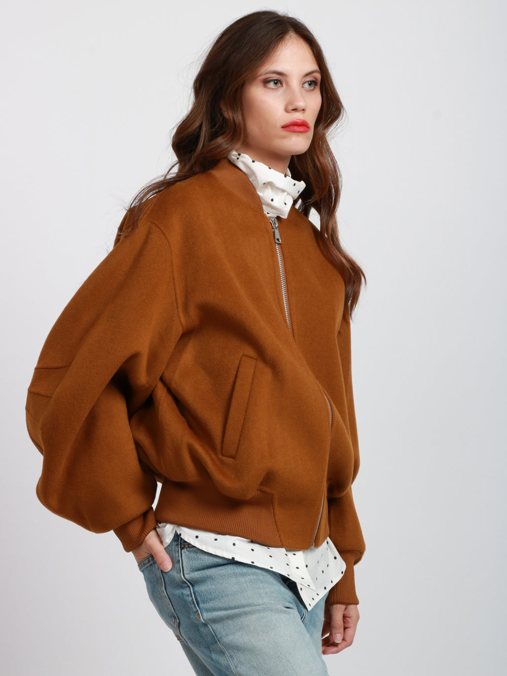 ESSENTIEL ANTWERP Bomber Isoft in Lana Color Biscotto Biscotto