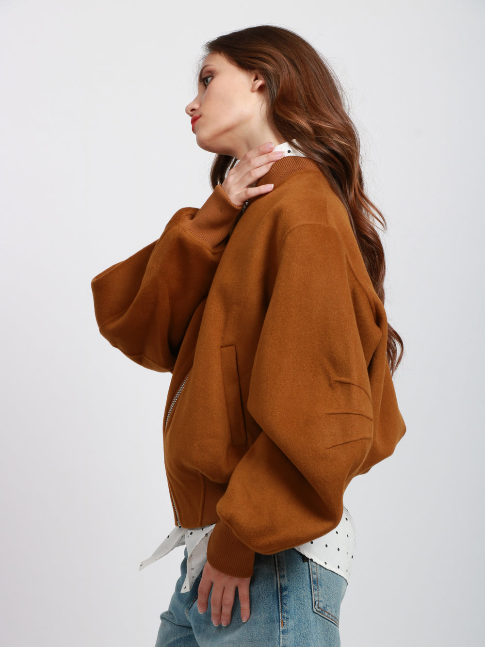 ESSENTIEL ANTWERP Bomber Isoft in Lana Color Biscotto Biscotto