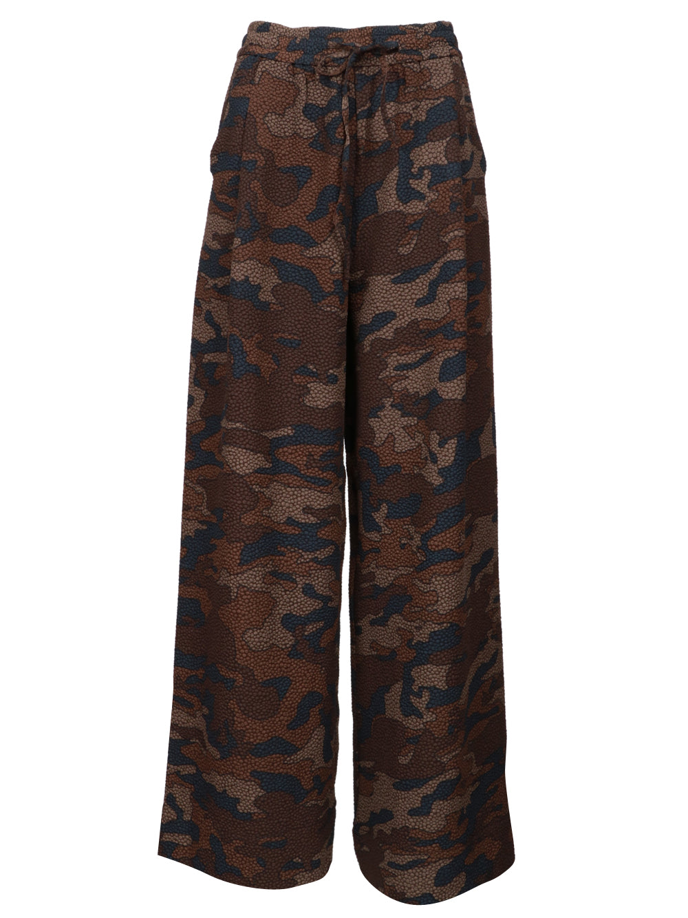 ESSENTIEL ANTWERP Pantaloni Itchy Palazzo Camouflage Verdi Militare Camouflage