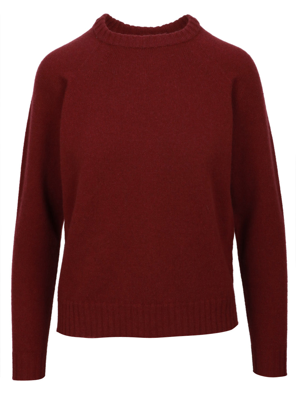 FLOOR Maglia Girocollo in Misto Cashmere e Lana Bordeaux Bordeaux
