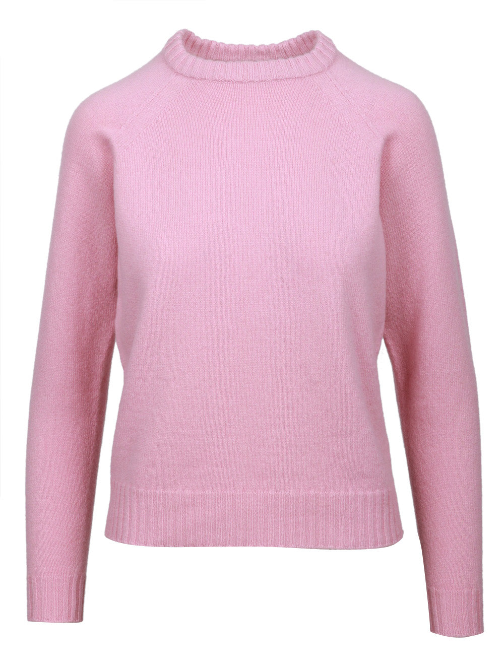 FLOOR Maglia Girocollo in Misto Cashmere e Lana Rosa Rosa