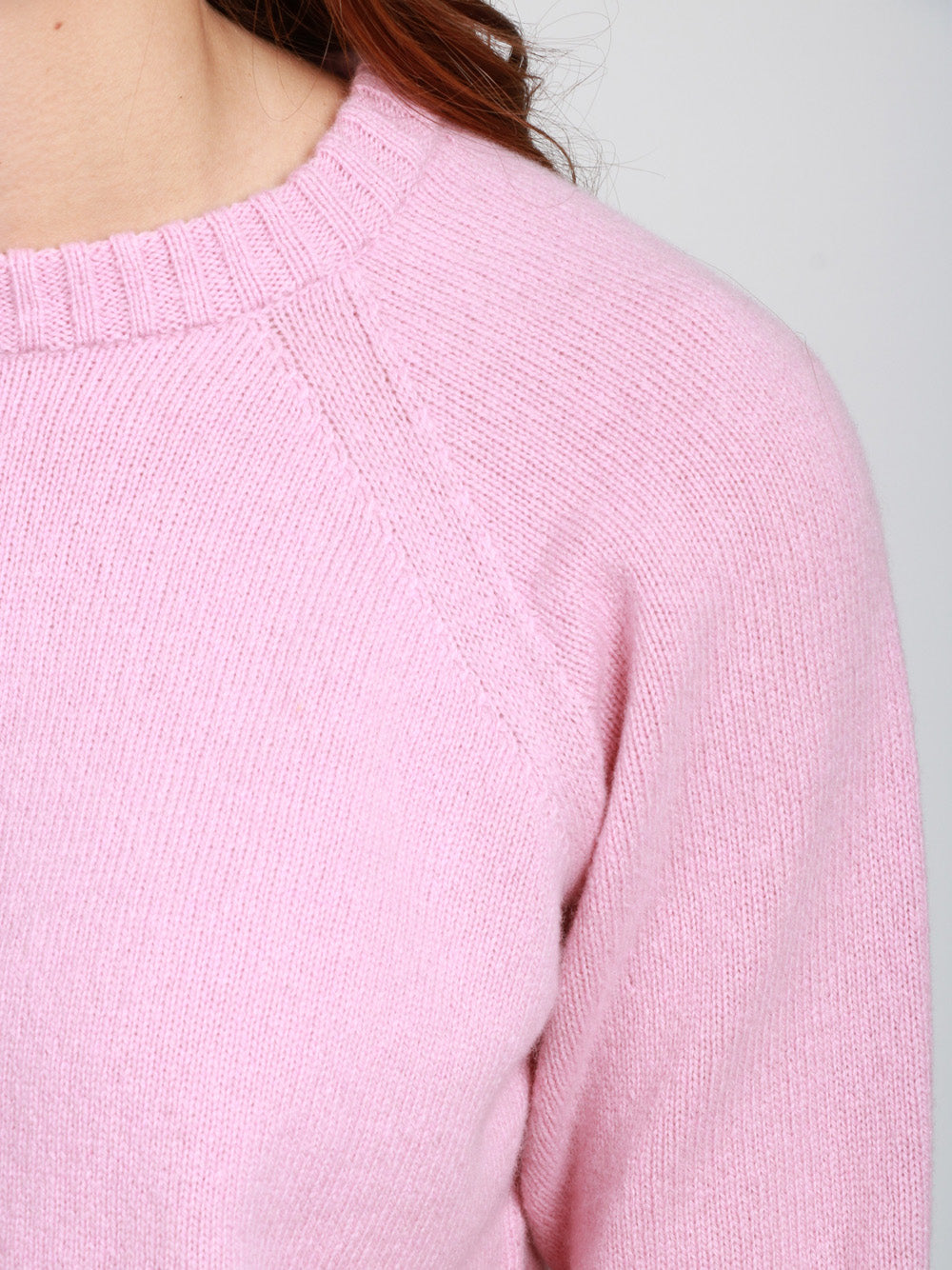 FLOOR Maglia Girocollo in Misto Cashmere e Lana Rosa Rosa