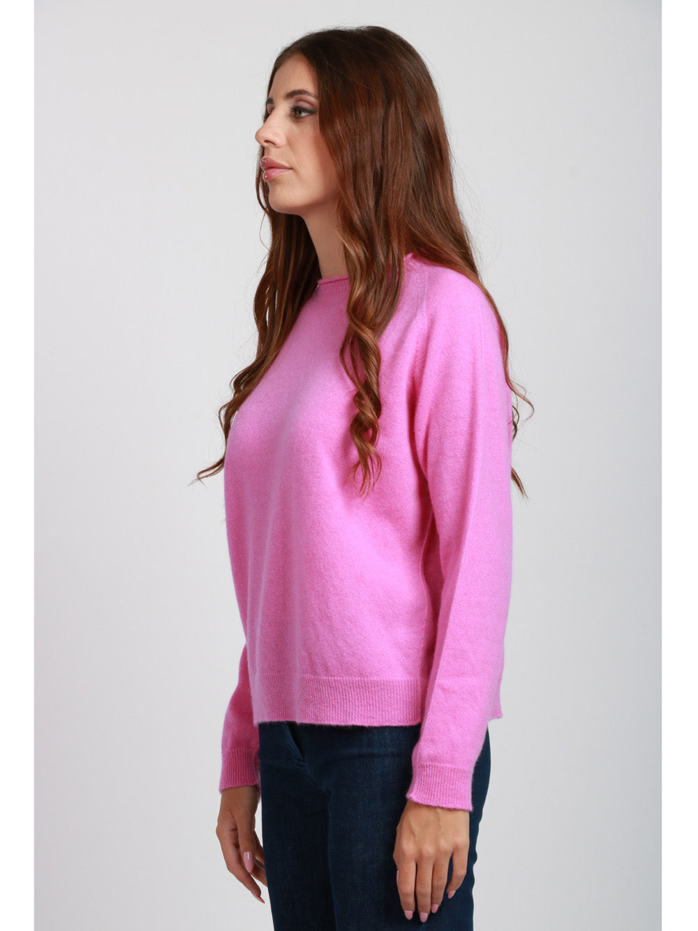 FLOOR Maglia Girocollo in Lana Merino Fucsia Fucsia