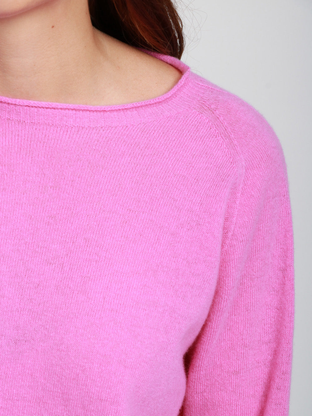 FLOOR Maglia Girocollo in Lana Merino Fucsia Fucsia