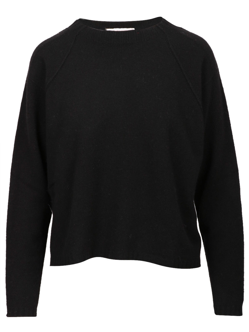 FLOOR Maglia Girocollo in Lana Merino Nera Nero