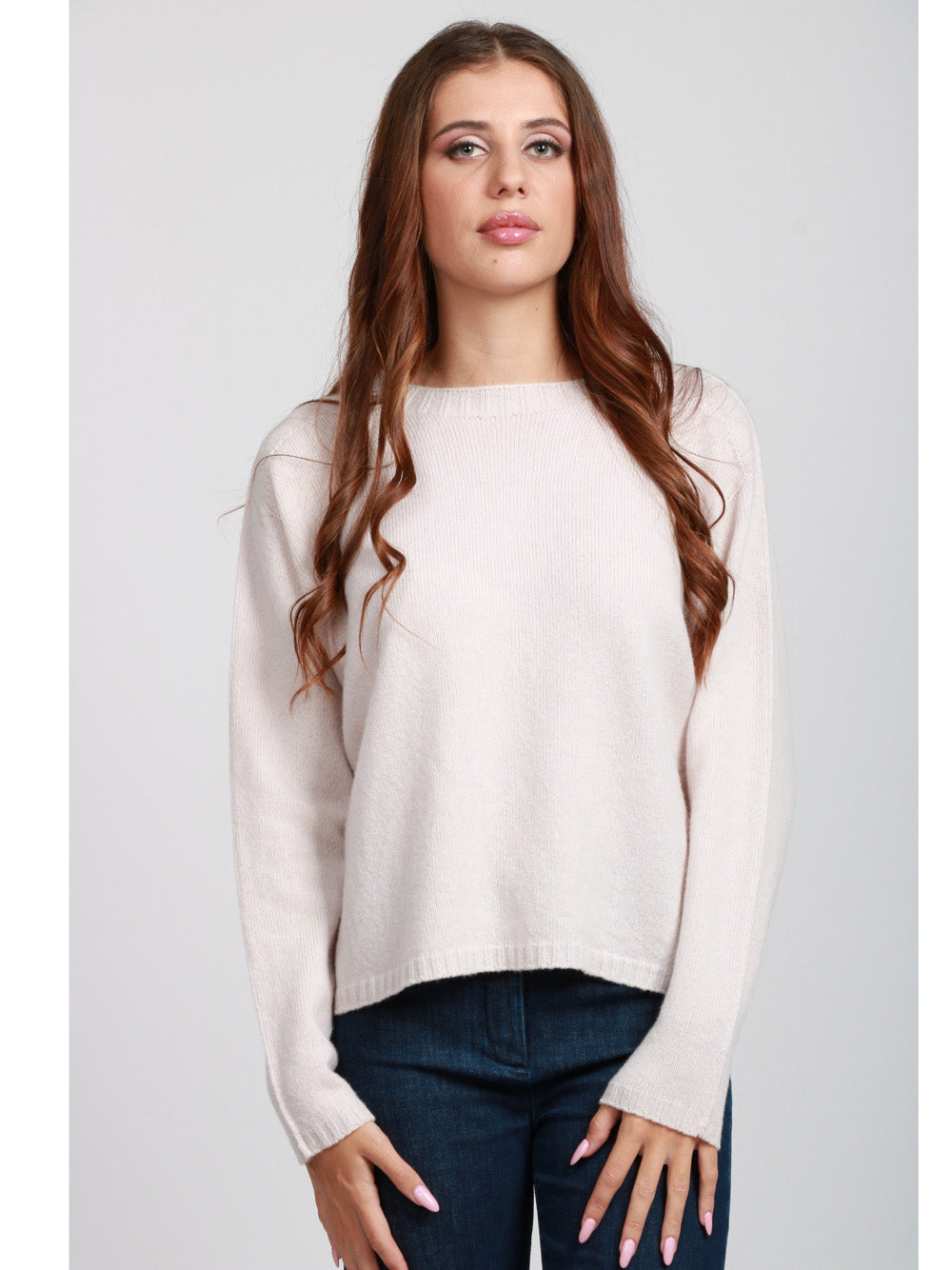 FLOOR Maglia Girocollo in Lana Merino Avorio Avorio