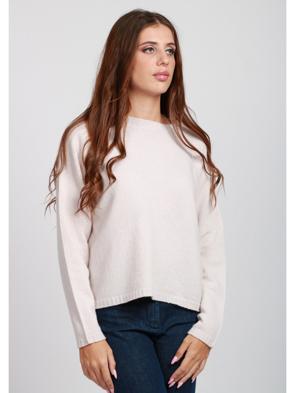 FLOOR Maglia Girocollo in Lana Merino Avorio Avorio