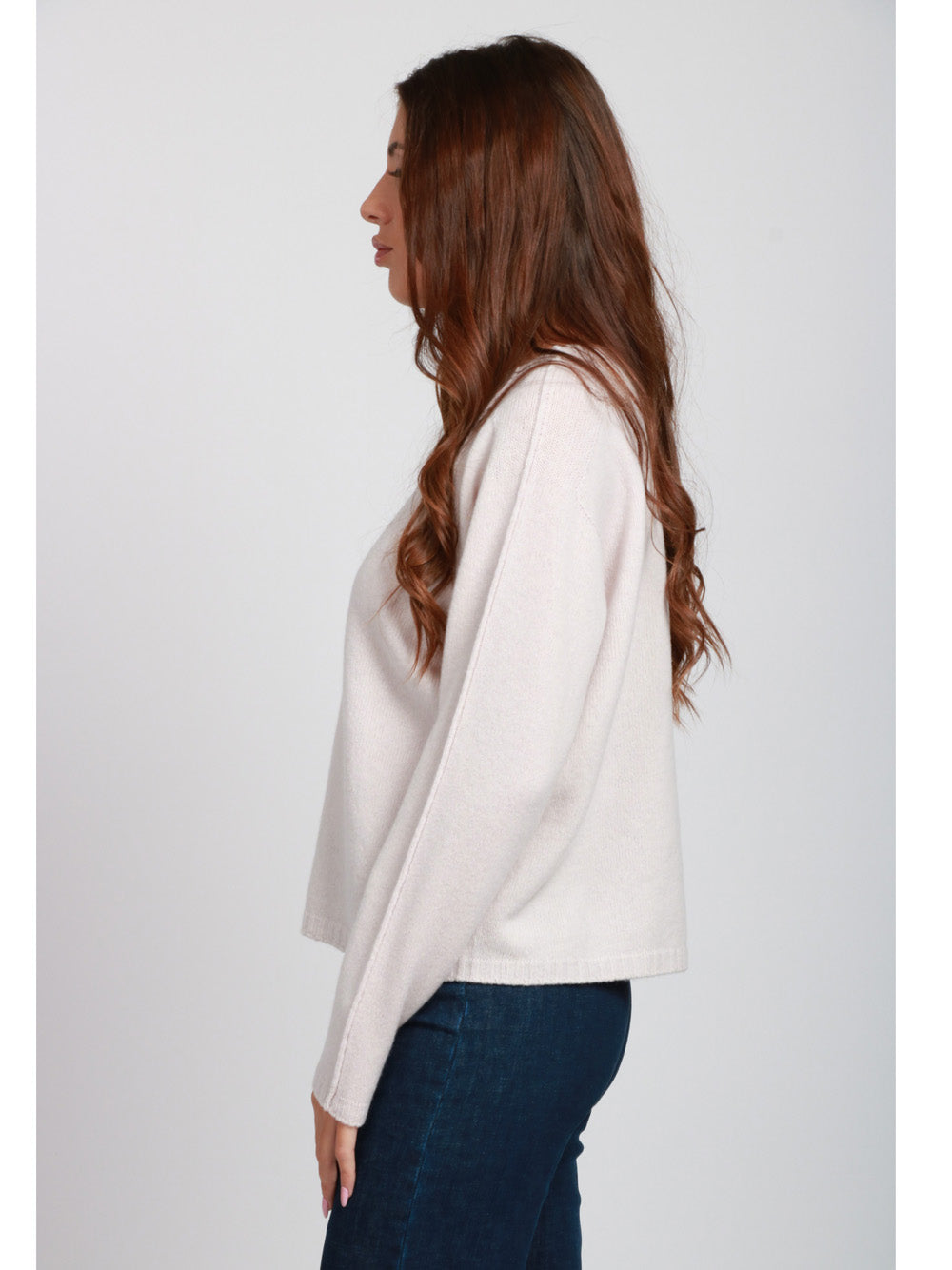 FLOOR Maglia Girocollo in Lana Merino Avorio Avorio