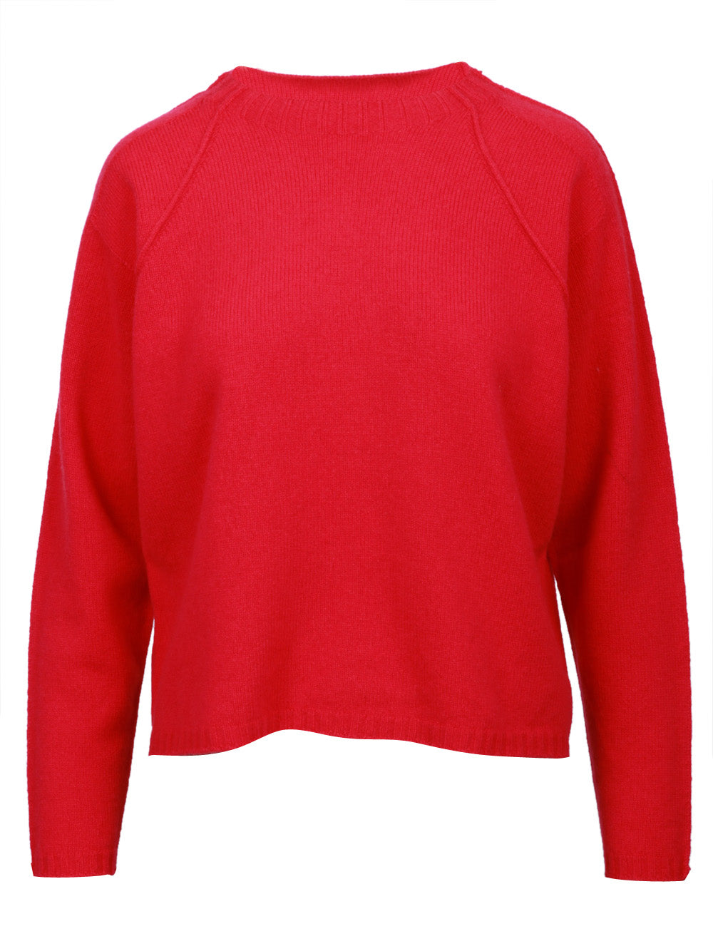 FLOOR Maglia Girocollo in Lana Merino Rosso Scuro Lampone