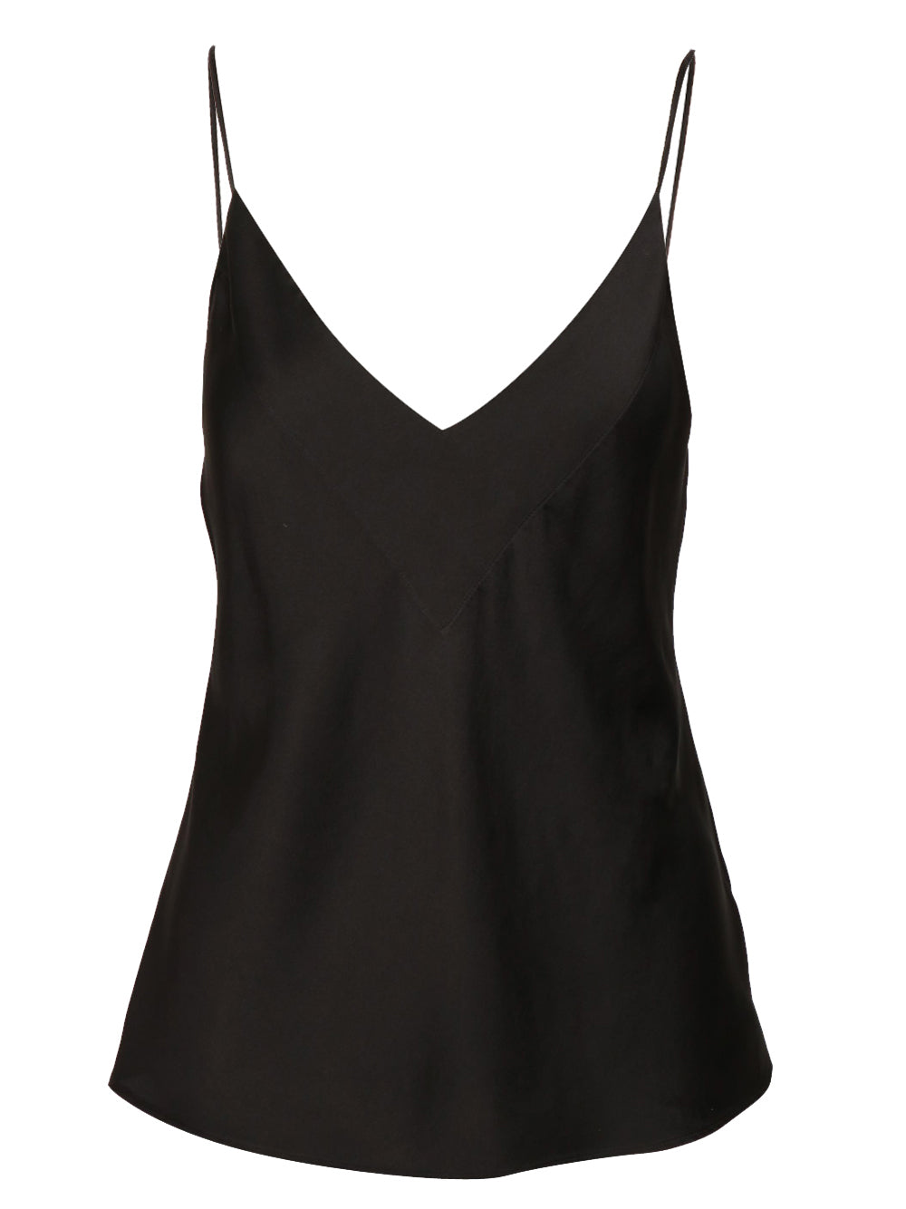 FORTE FORTE Top in Seta Nero con Scollo a V Nero