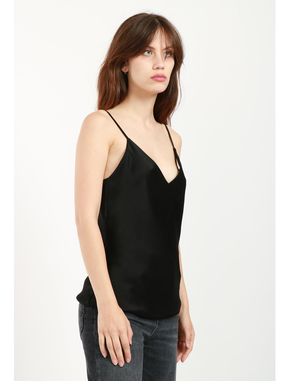 FORTE FORTE Top in Raso Nero Nero