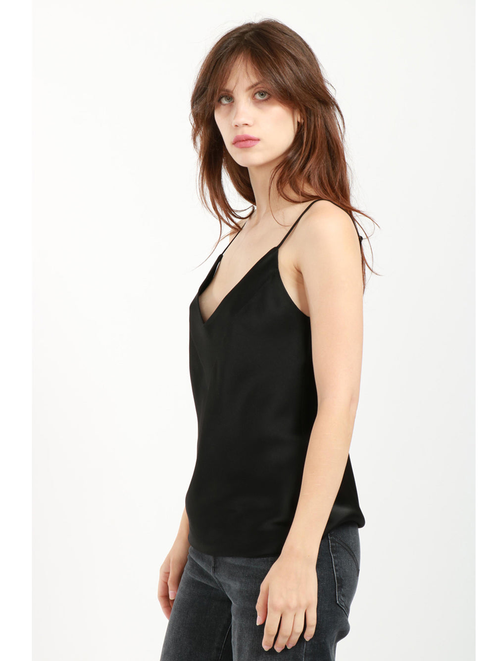 FORTE FORTE Top in Raso Nero Nero