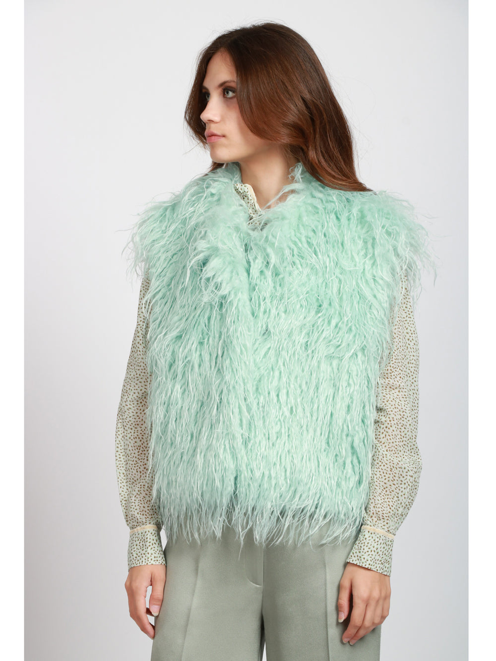 FORTE FORTE Gilet in Eco Mongolia Celeste Celeste