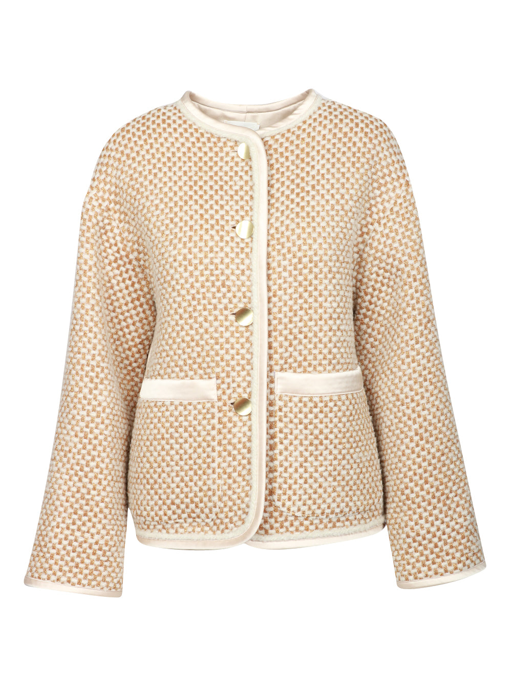 FORTE FORTE Giacca in Tweed Bianco e Oro Bianco/oro