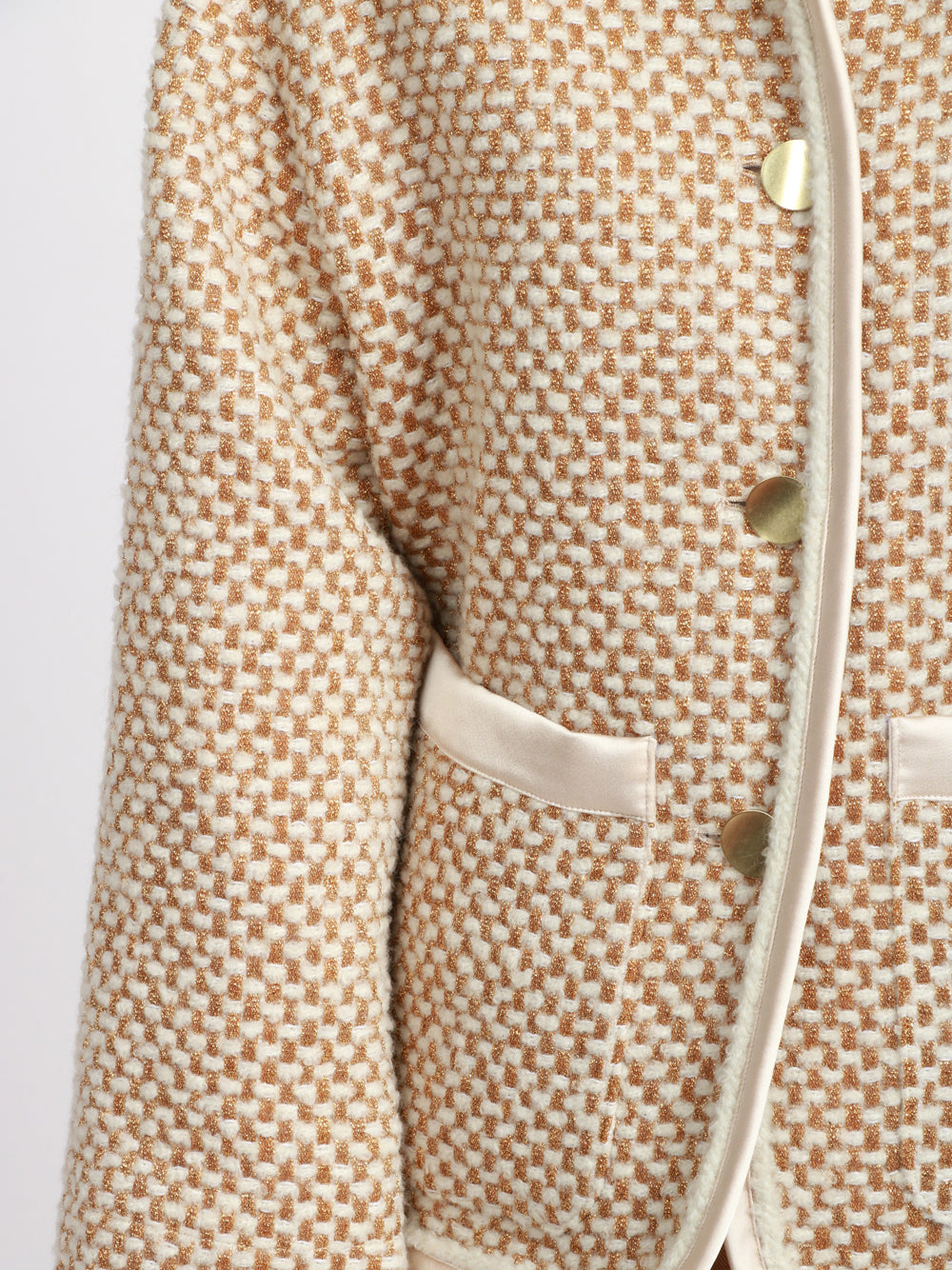FORTE FORTE Giacca in Tweed Bianco e Oro Bianco/oro