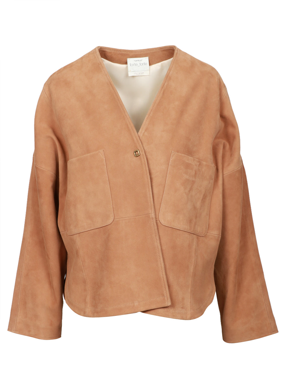 FORTE FORTE Giacca Kimono in Suede Camel Destrutturata Camel