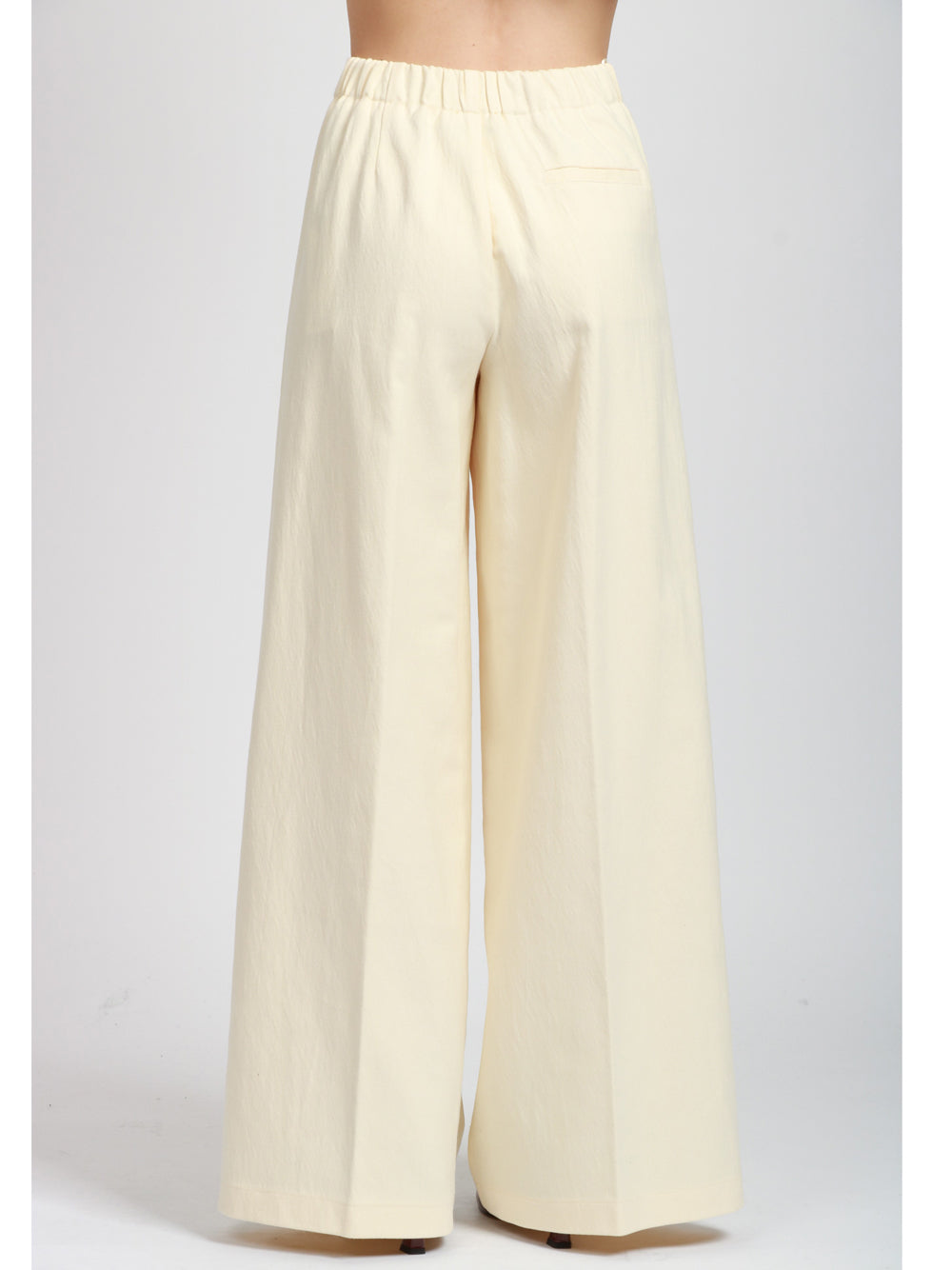 FORTE FORTE Pantaloni in Cotone Crema Palazzo Crema