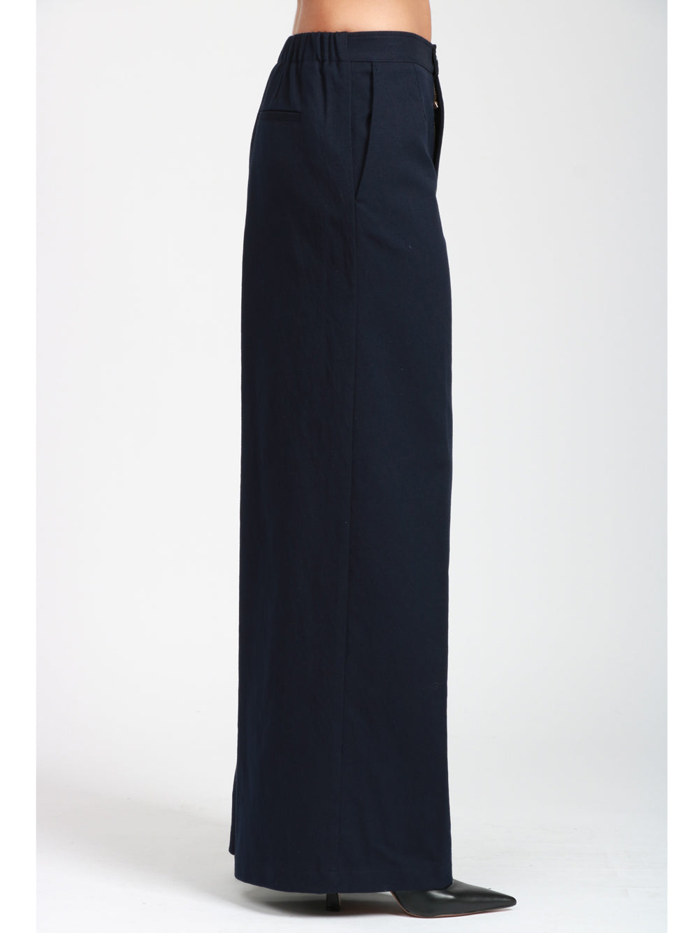 FORTE FORTE Pantaloni in Cotone Blu Palazzo Blu notte