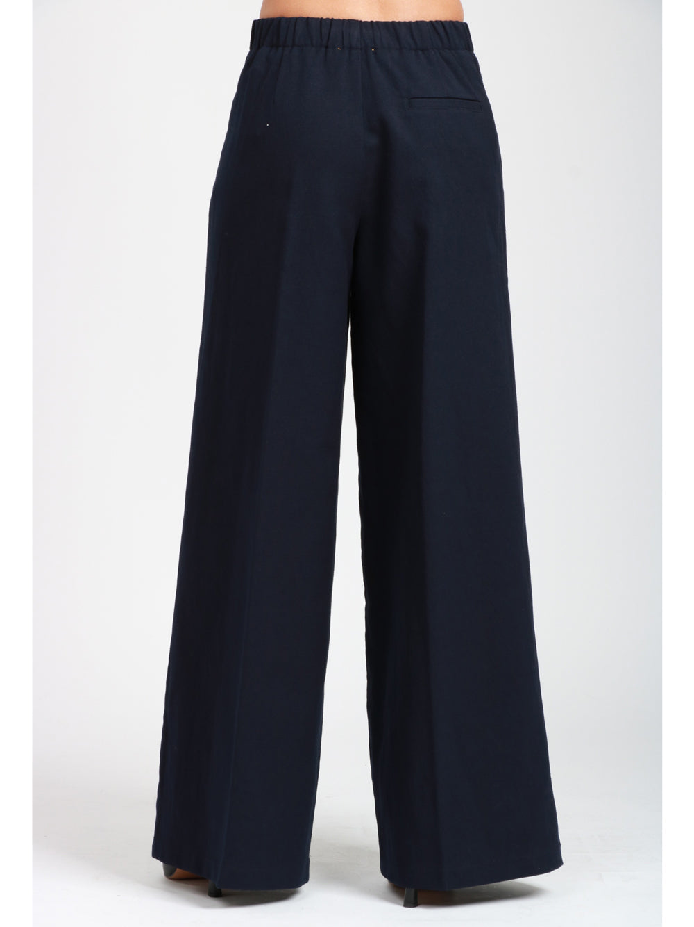 FORTE FORTE Pantaloni in Cotone Blu Palazzo Blu notte