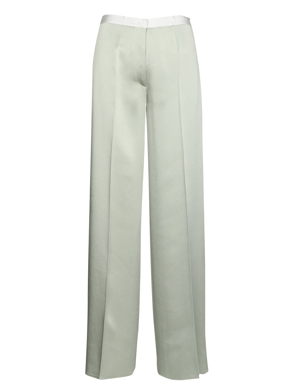 FORTE FORTE Pantaloni in Raso Polvere con Ricamo Salvia