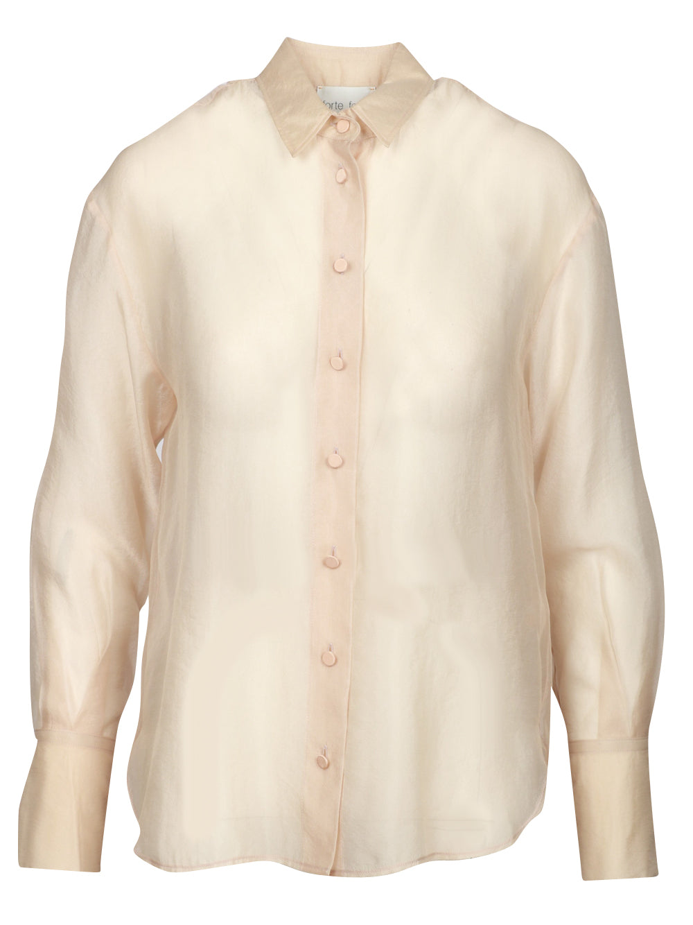FORTE FORTE Camicia in Organza Beige Trasparente Beige