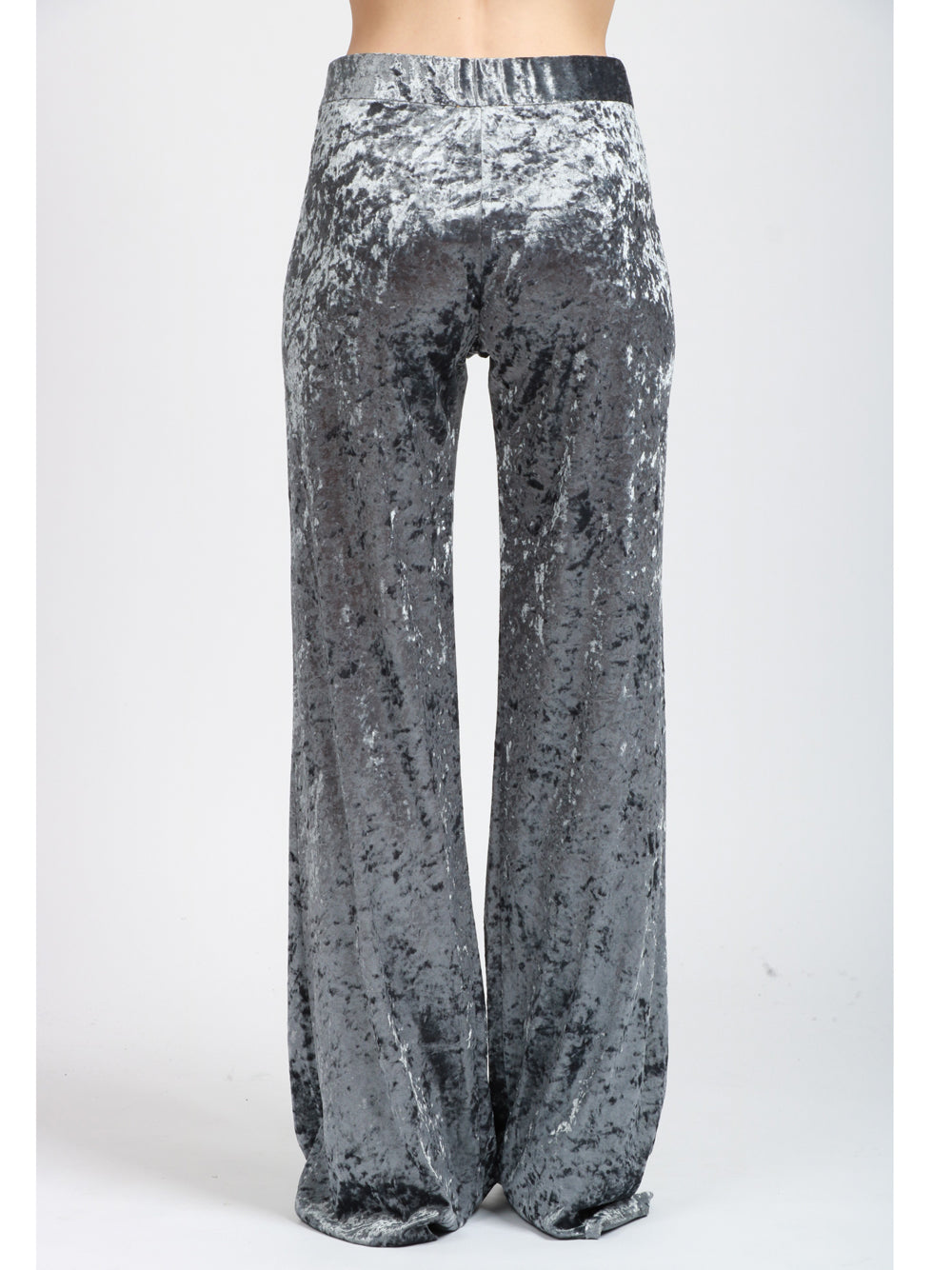 FORTE FORTE Pantaloni in Velluto Grigi a Vita Alta Grigio