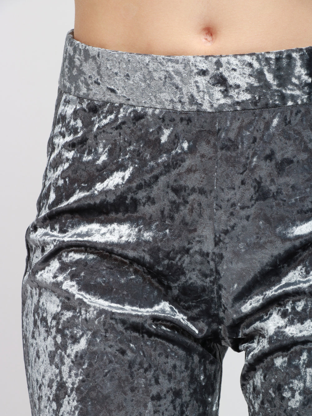 FORTE FORTE Pantaloni in Velluto Grigi a Vita Alta Grigio