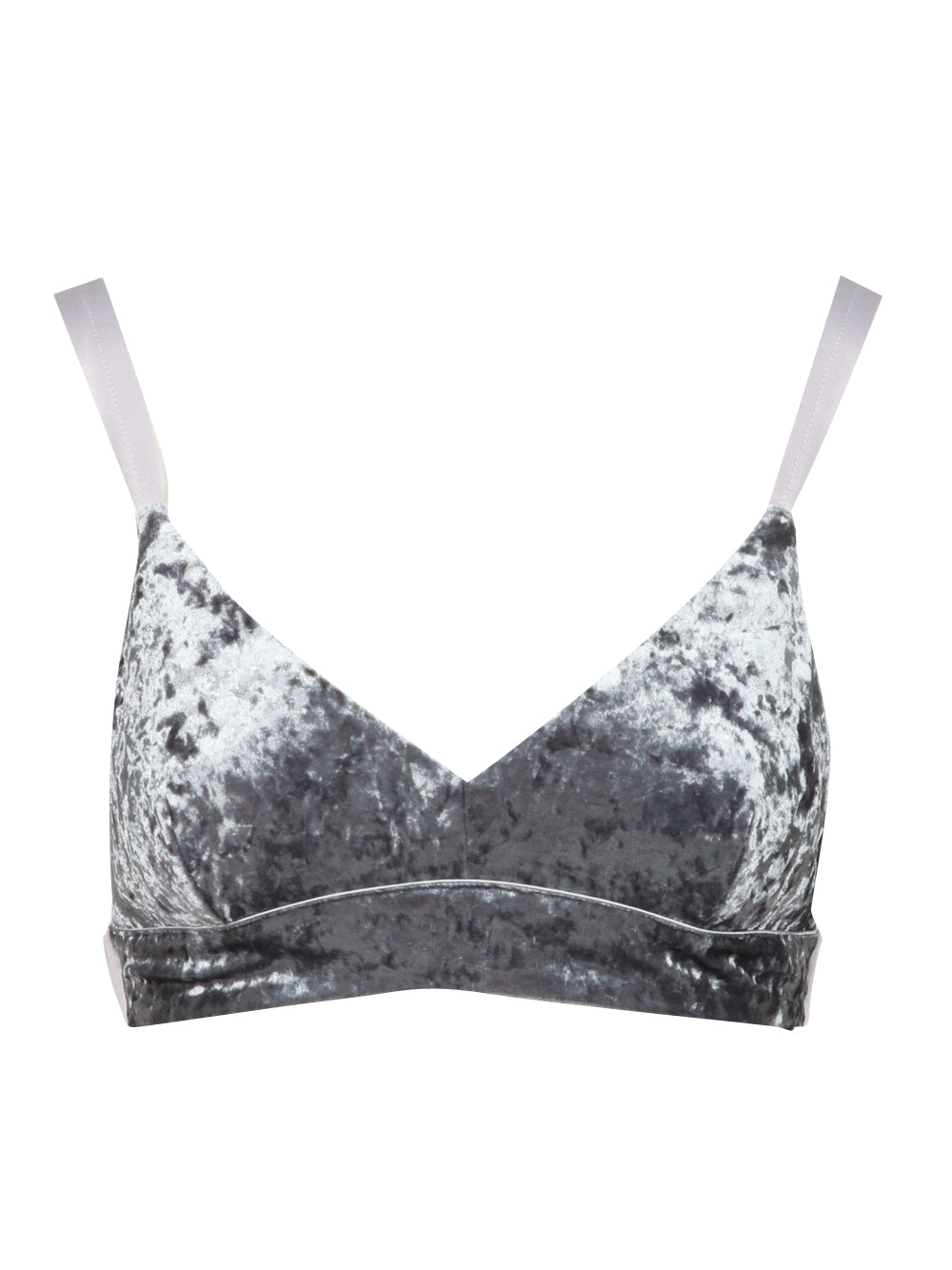 FORTE FORTE Top Bralette in Velluto Grigio Grigio