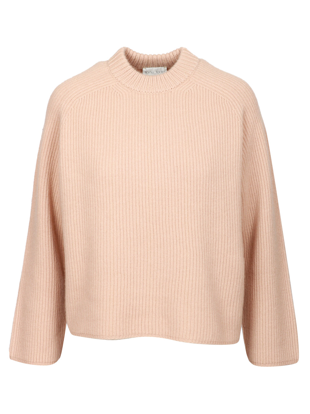 FORTE FORTE Maglia in Cashmere e Lana Beige Girocollo Camel