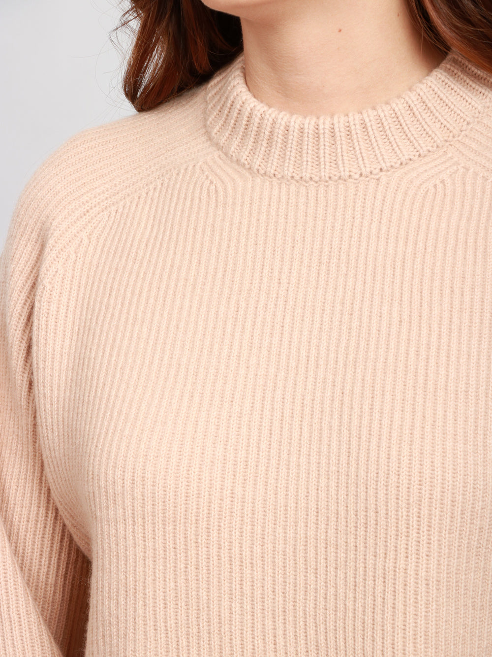 FORTE FORTE Maglia in Cashmere e Lana Beige Girocollo Camel
