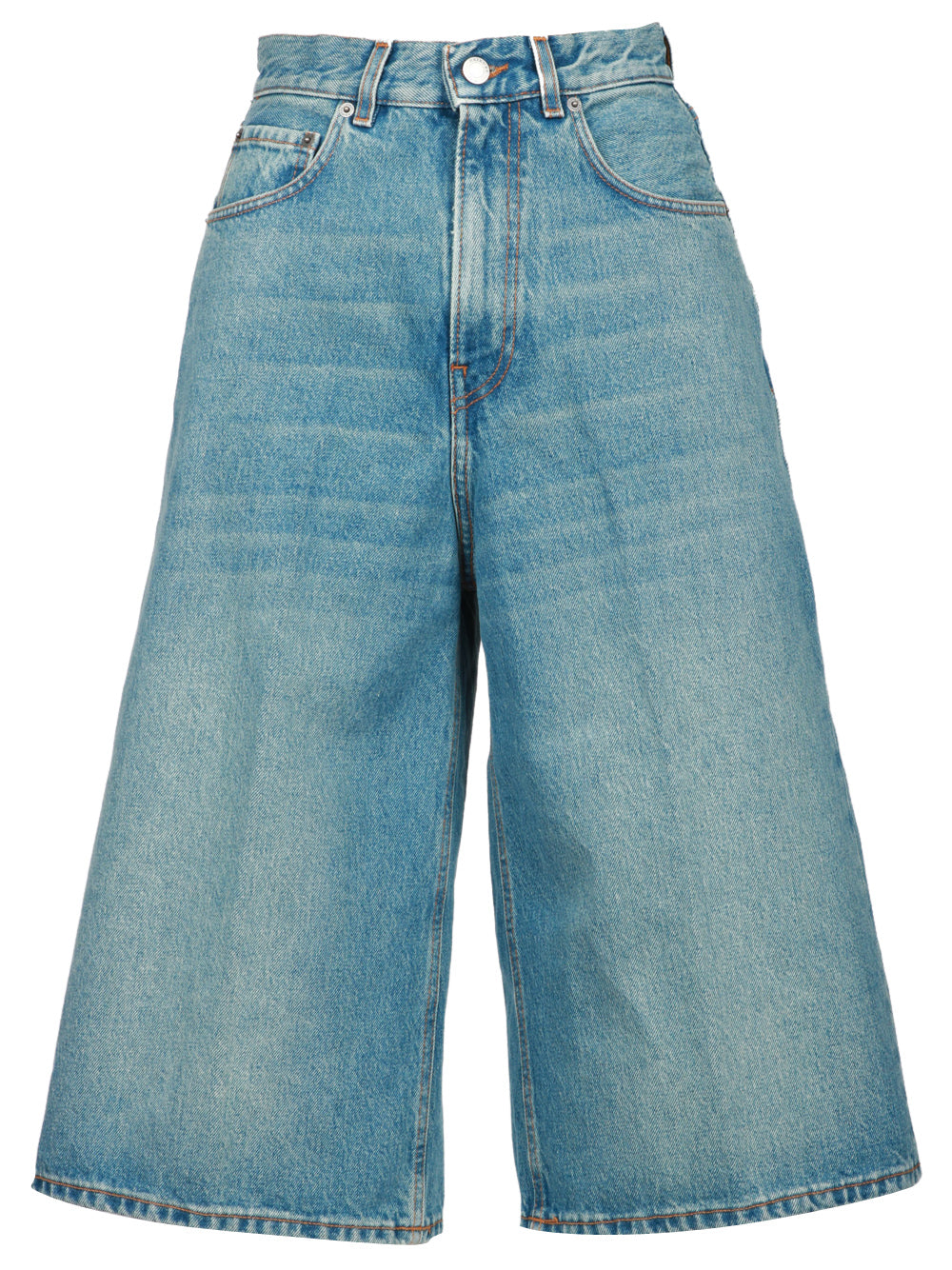 HAIKURE Bermuda Belle in Denim di Cotone Blu Denim