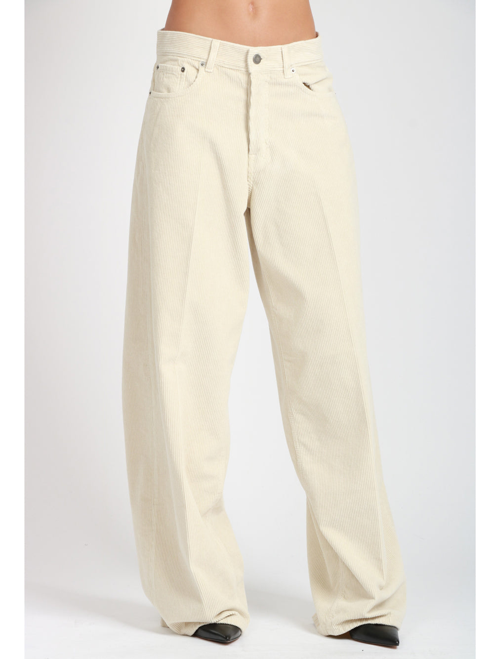HAIKURE Pantaloni Bethany Velvet a Costine Ecru Ecru