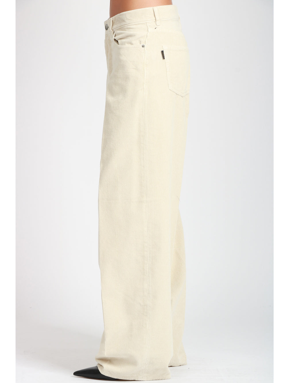 HAIKURE Pantaloni Bethany Velvet a Costine Ecru Ecru