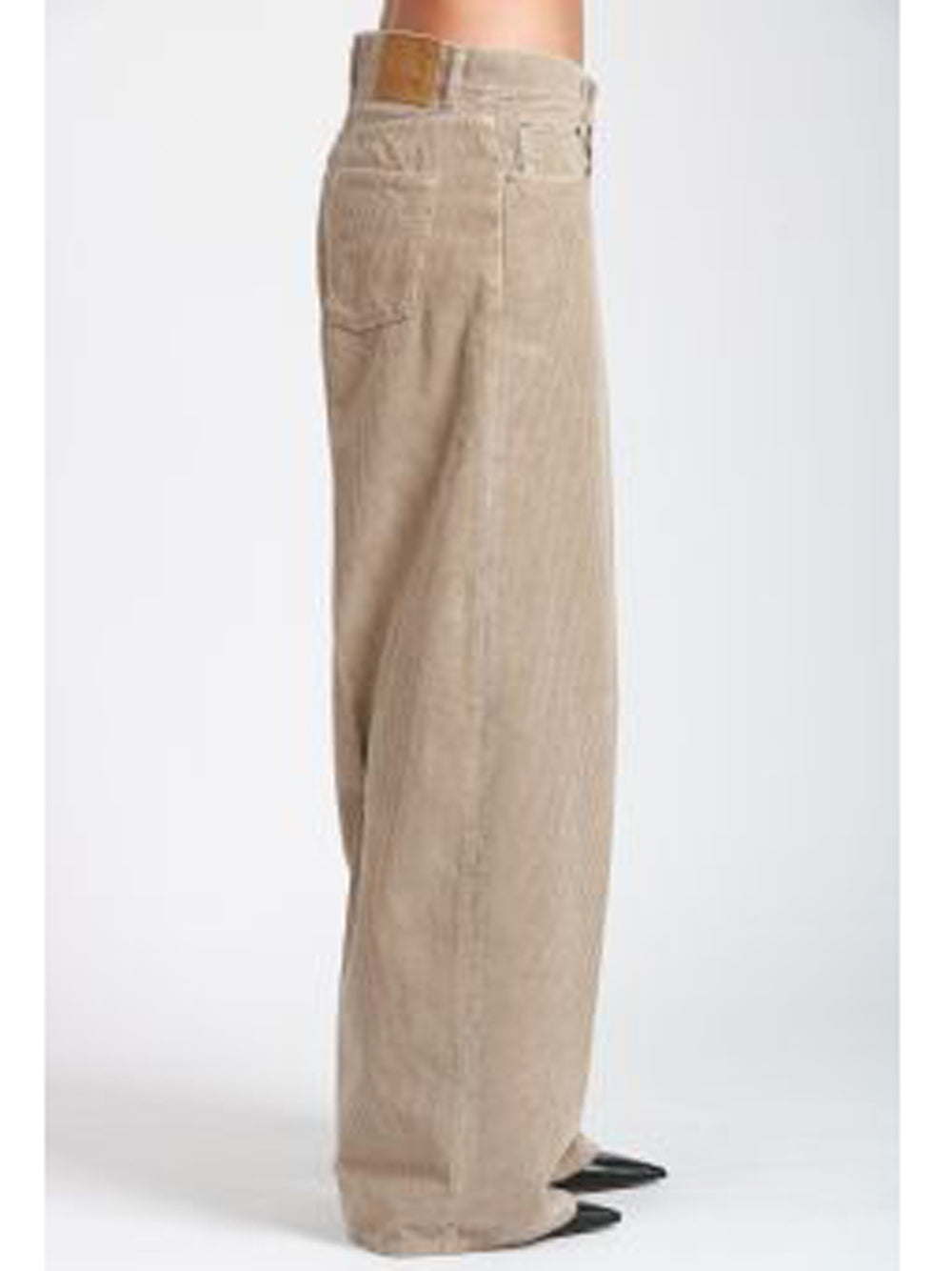 HAIKURE Pantaloni Bethany Velvet a Costine Fango Fango