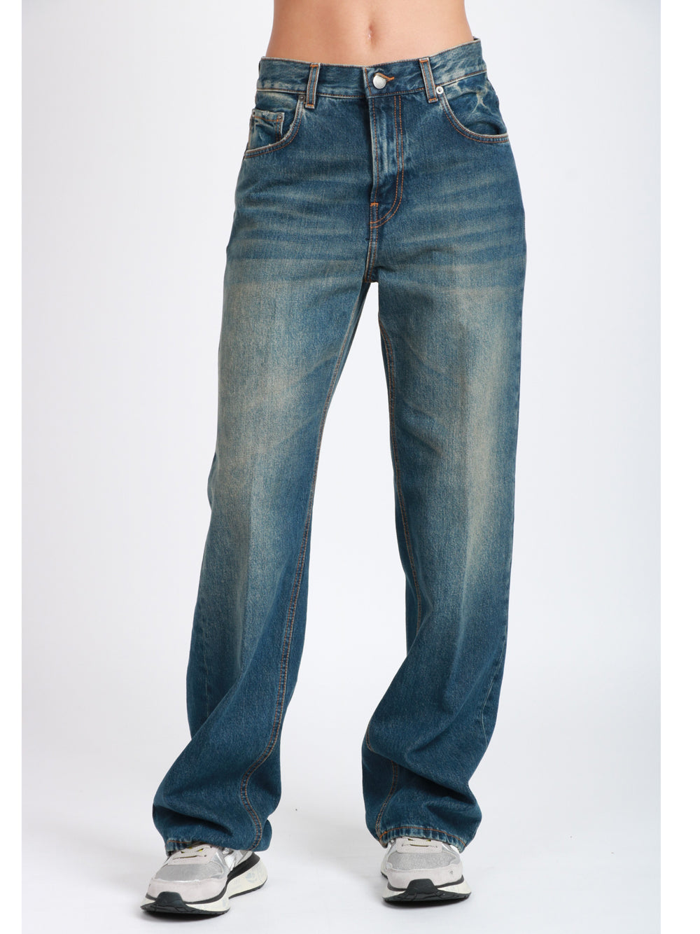 HAIKURE Jeans Bonnie in Denim di Cotone Blu Scuro con Gamba Dritta Denim